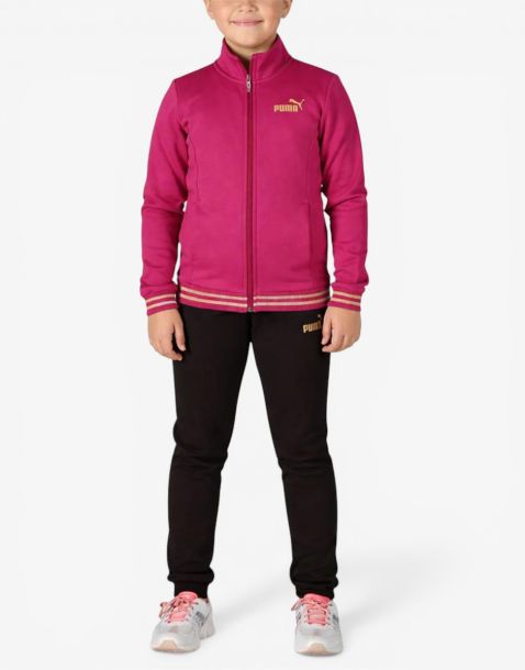 PUMA Essentials+ Glitter Full-Zip Tracksuit Violet/Black