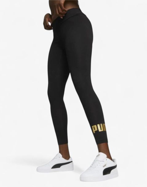 PUMA Essentials+ Metallic Logo Leggings Black