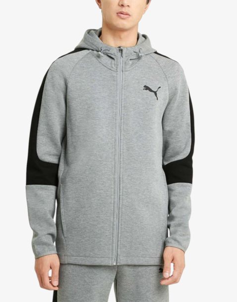 PUMA Evostripe Full Zip Hoodie Jr Gray/Black