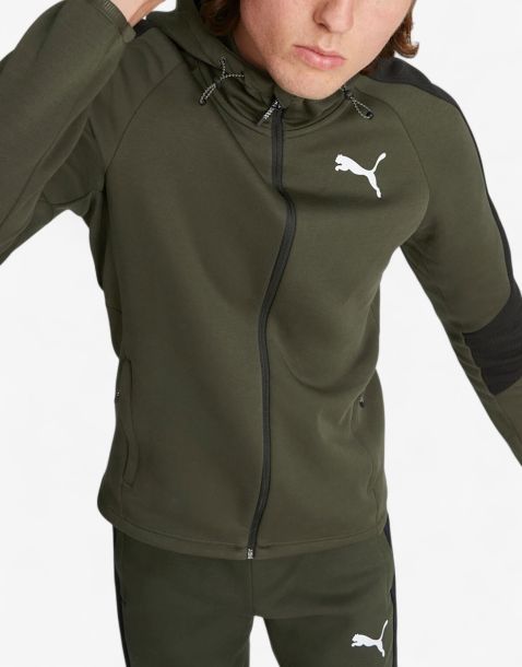 PUMA Evostripe Full-Zip Regular Fit Hoodie Green