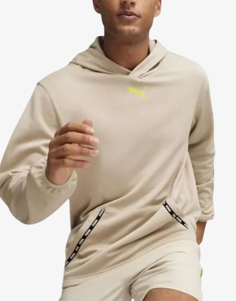 PUMA Fit Taped PowerFleece Lite Hoodie Beige