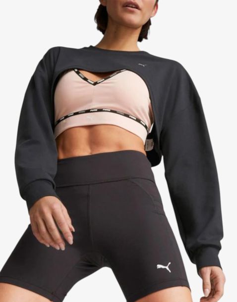 PUMA Forever Luxe Cloudspun Crop Top Black