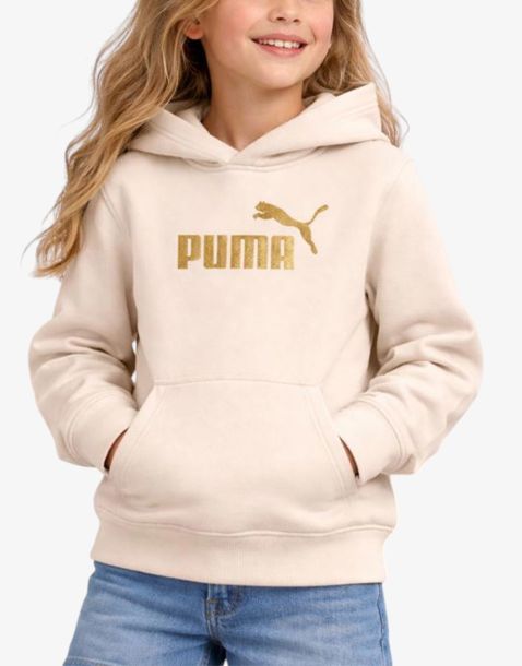 PUMA Glitter Logo Hoodie Beige