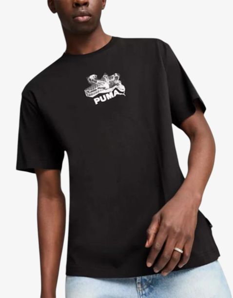 PUMA Graphics Bicycle Kick Tee Black