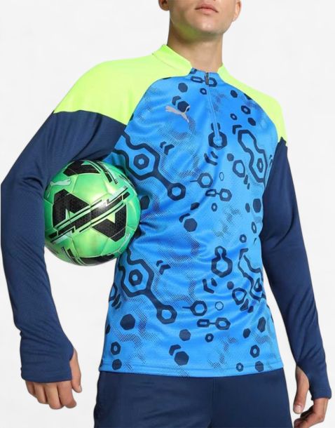 PUMA IndividualCup Football Quarter-Zip Top Blue