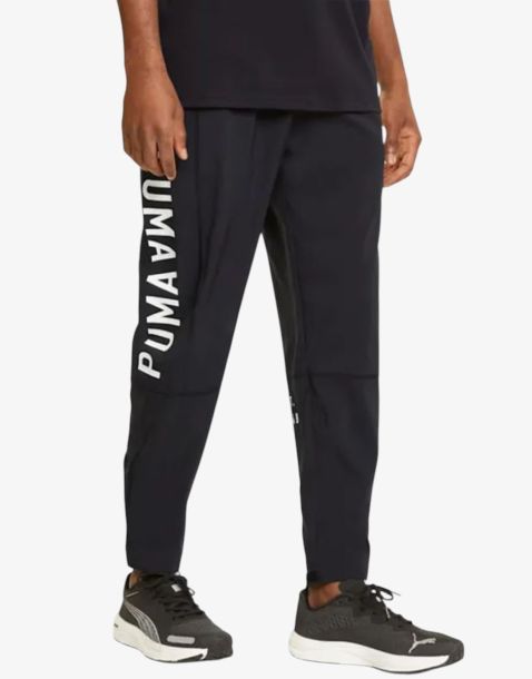 PUMA Logo Woven Mens Training Joggers Black