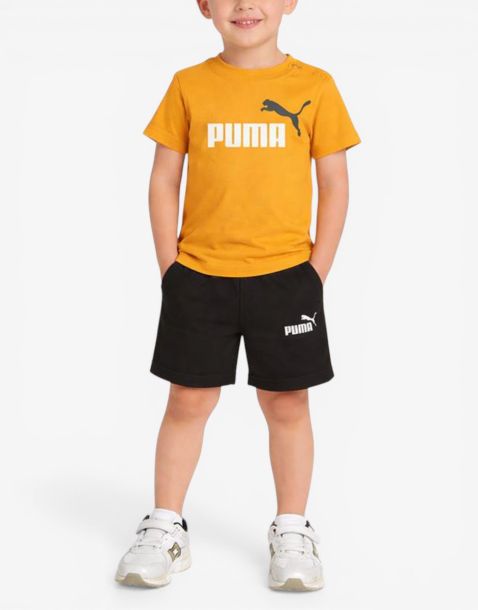 PUMA Minicats Tee And Shorts Set Orange/Black