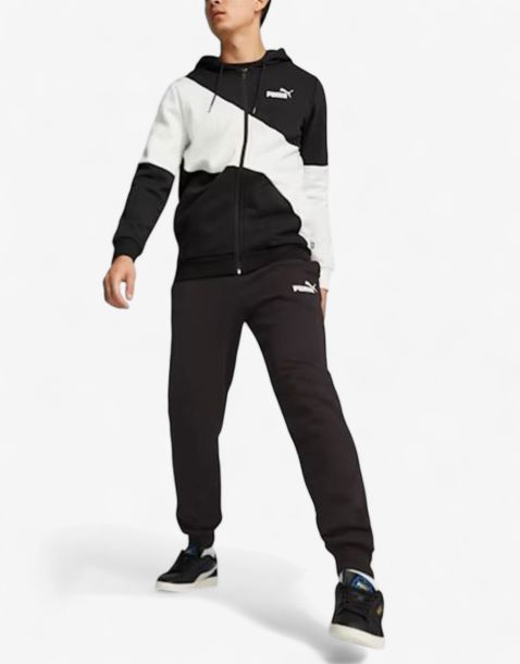 PUMA Power Cat Full-Zip Tracksuit Black/White