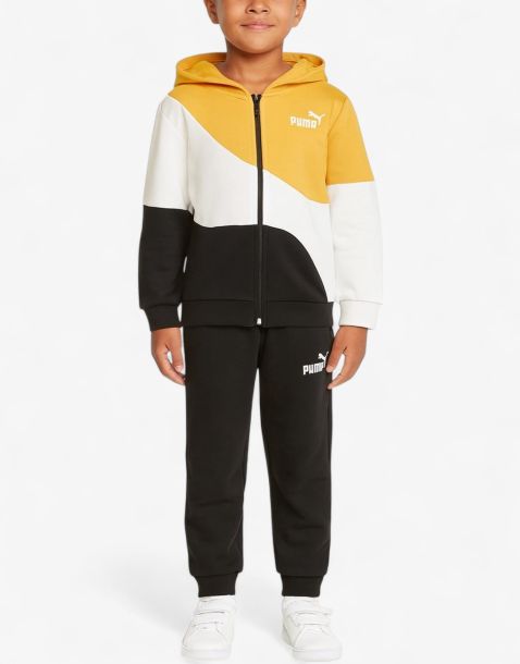 PUMA Power Cat Full-Zip Tracksuit  Black/Yellow