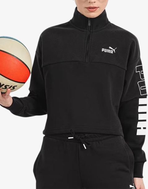 PUMA Power Colorblock High Neck Sweatshirt Black