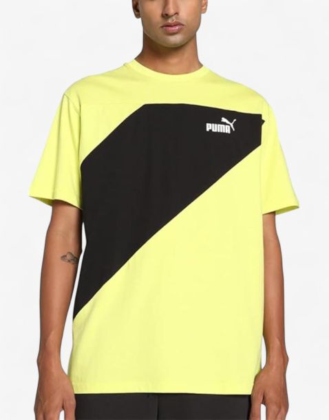 PUMA Power Colorblock Tee Yellow/Black