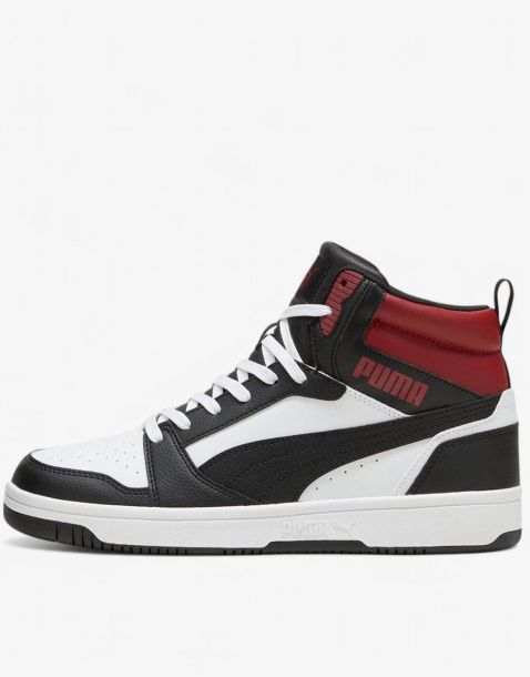 PUMA Rebound V6 Mid Shoes White/Black/Red