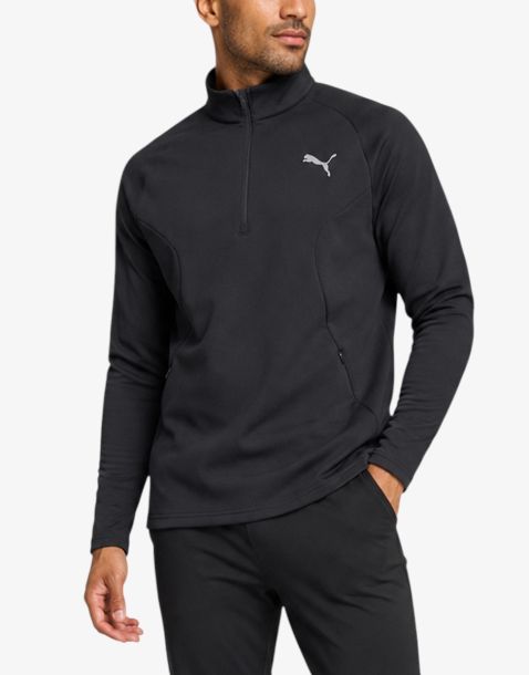 PUMA Run Clounspun Knit 1 2 Zip Pup Black