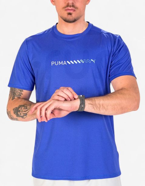 PUMA Run Favourite Logo Tee Blue