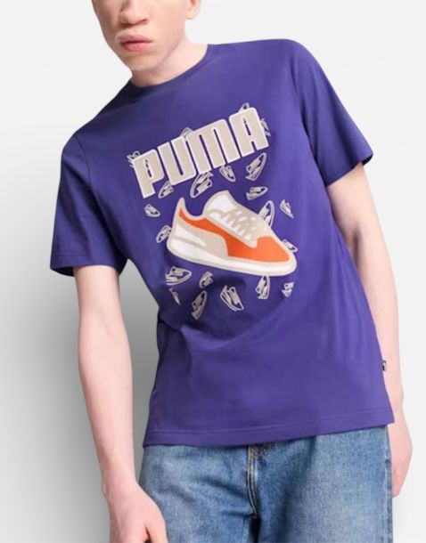 PUMA Sneaker Logo Graphic Tee Blue