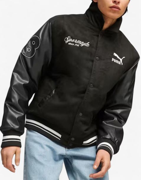 PUMA Team Varsity Jacket Black