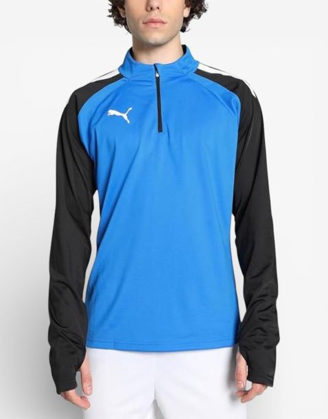 PUMA Тeam Liga Quarter-Zip Football Top Blue/Black