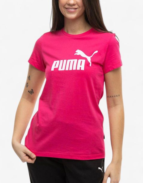 PUMA Essentials Logo Tee Garnet Rose