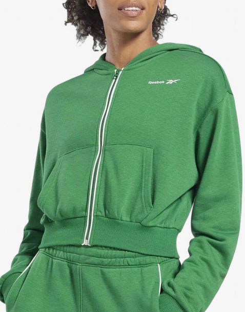REEBOK Identity French Terry Full-Zip Hoodie Green