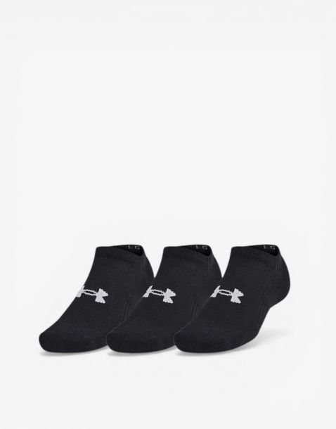 UNDER ARMOUR 3-Packs Training Cotton No Show Socks Black