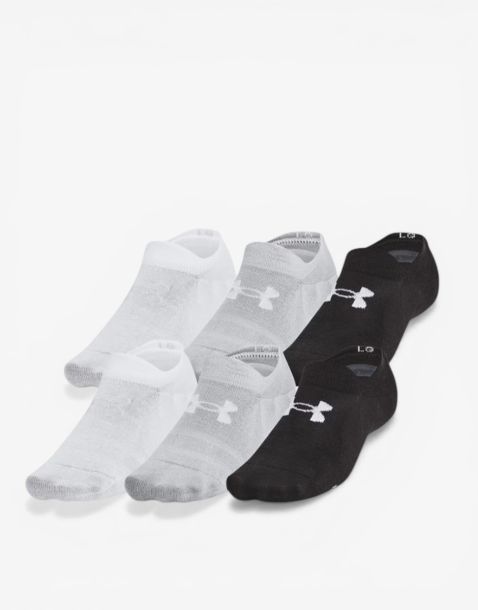 UNDER ARMOUR 6-Packs Essential Ultra Low Cut Socks Black/Grey