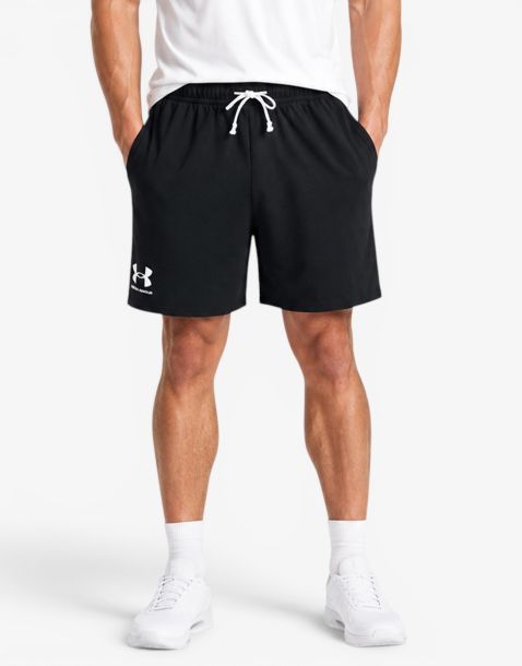 UNDER ARMOUR Men Rival Terry 6 Shorts Black