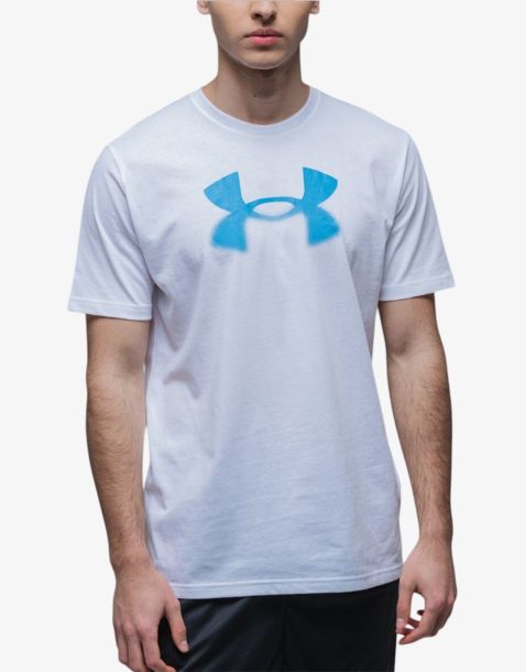 UNDER ARMOUR Reflective Big Logo Ss Tee White / Blue
