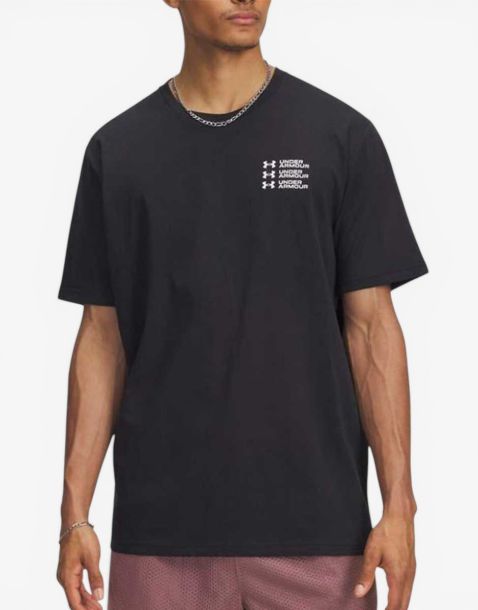 UNDER ARMOUR Triple Stack Left Chest Logo Tee Black