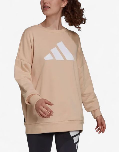 ADIDAS Sportswear Future Icons 3 Bar Crew Sweatshirt Beige