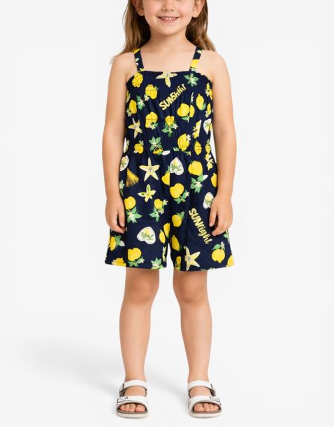 CHICCO Girls Short Dungarees Blue Printed