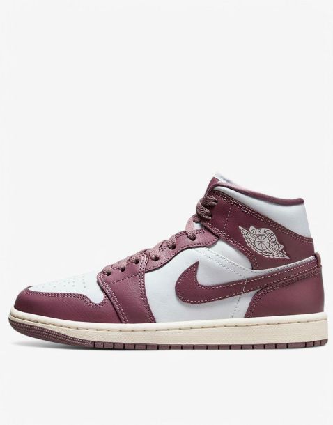 NIKE Air Jordan 1 Mid Shoes Mauve/White