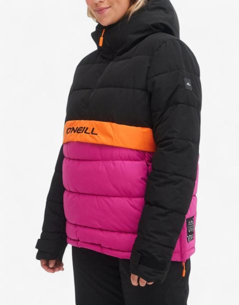 ONEILL O'riginals Puffy Anorak Jacket Black/Pink W
