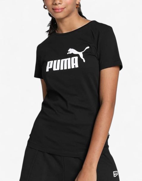 PUMA Ess Logo Kids Tee Black