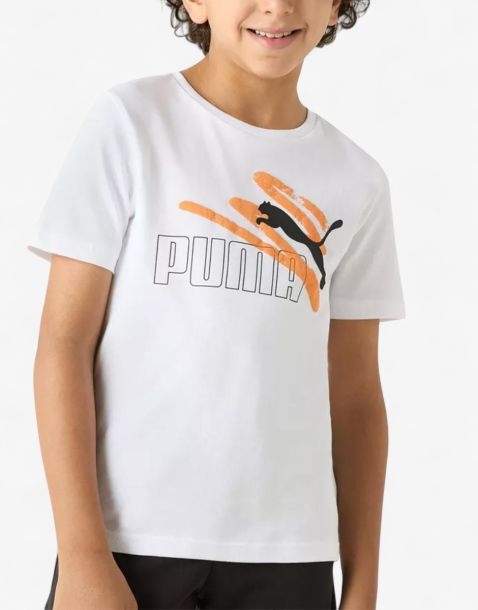 PUMA Essentials+ Logo Lab Tee White