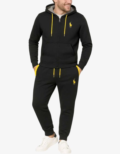 US POLO Full Zip Hooded Tracksuit Black