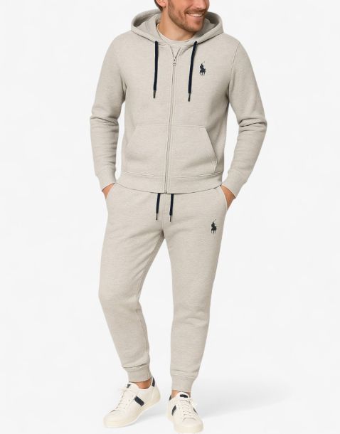 US POLO Full Zip Hooded Tracksuit Grey