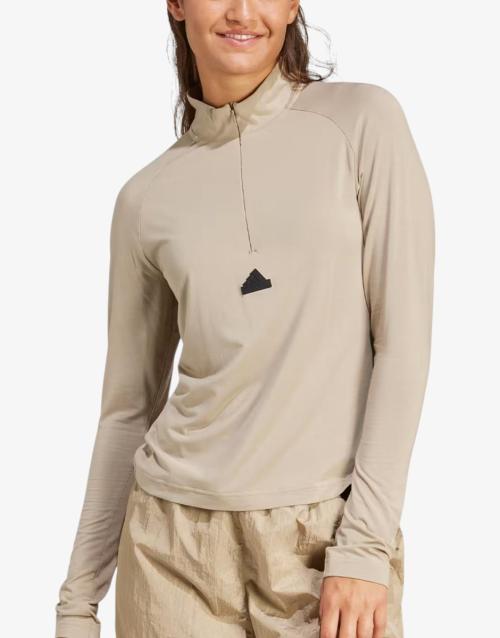 ADIDAS City Escape Quarter-Zip Blouse Beige