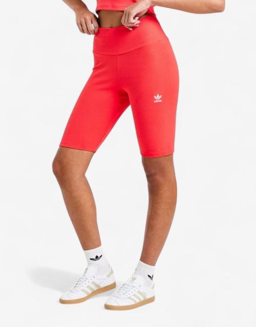 ADIDAS Originals Essentials Ribbed Biker Shorts Red