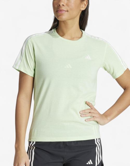 ADIDAS Own The Run 3-Stripes Tee Green