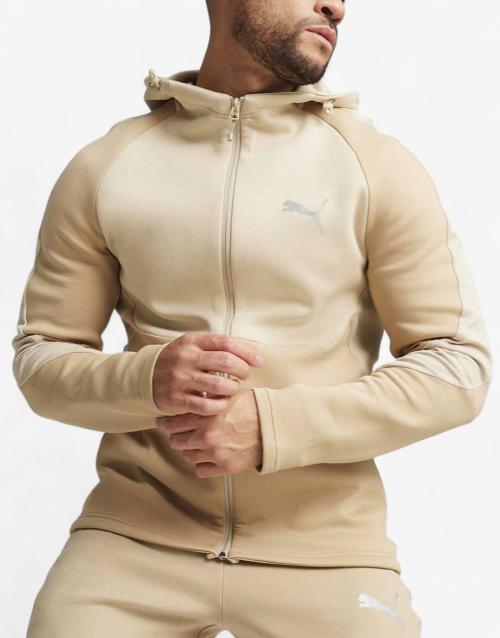 PUMA Evostripe Full-Zip Hoodie Beige