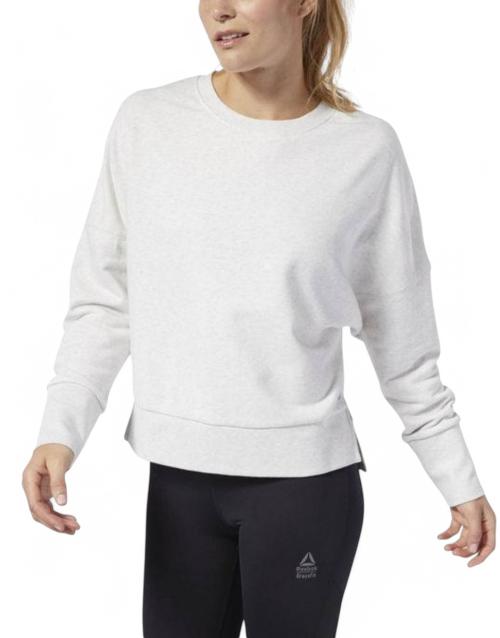 REEBOK CrossFit Terry Crew Sweatshirt White Melange