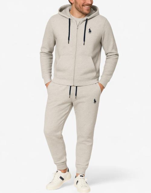 US POLO Full Zip Hooded Tracksuit Grey