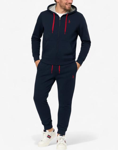 US POLO Full Zip Hooded Tracksuit Navy