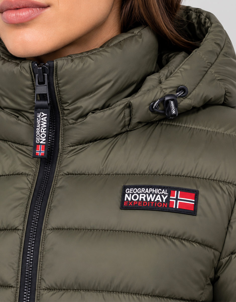 GEOGRAPHICAL NORWAY Atichoko Puffer Hoodie Jacket Khaki