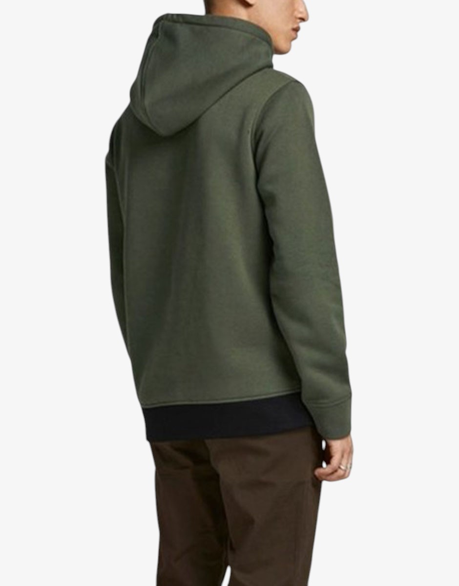 JACK&JONES Colourblock Logo Hoodie Green